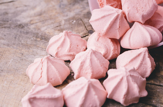 Strawberry Almond Meringue Cookies