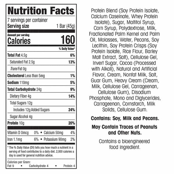 ProteinWise - Butter Pecan with Caramel Protein Snack Bar- 7/Box