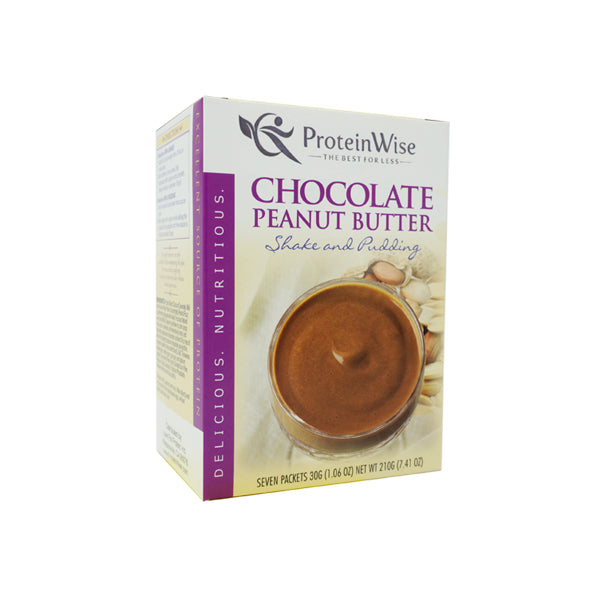 ProteinWise - High Protein Chocolate Peanut Butter Shake Or Pudding - 7/Box