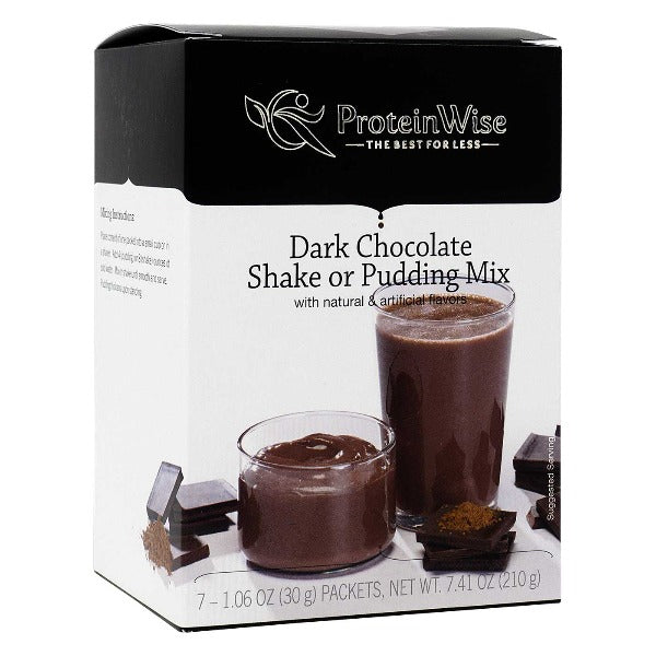 ProteinWise - Dark Chocolate Meal Replacement Shake or Pudding Mix - 7/Box