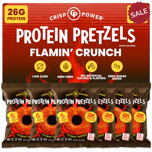 Crisp Power Protein Pretzels - Flamin' Crunch - 6 Bags
