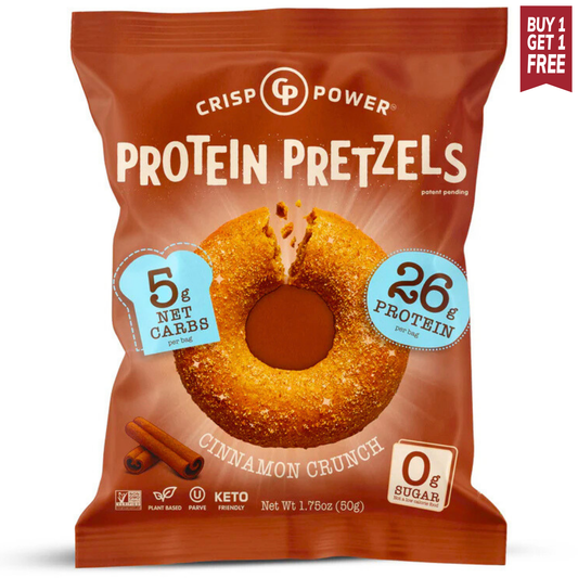 Crisp Power Protein Pretzels - Cinnamon Crunch - Single Bag