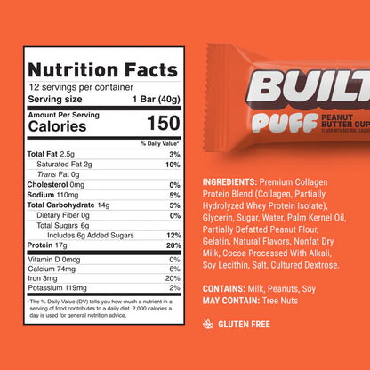 Built High Protein Puff - Peanut Butter Cup - 12/Box
