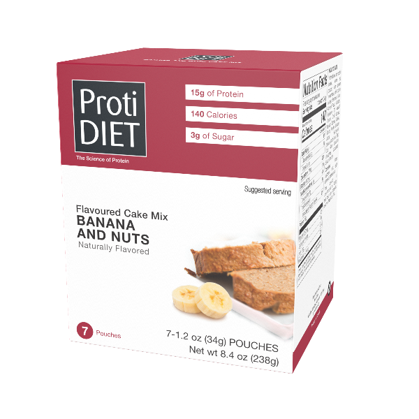Protidiet - Banana and Nuts Cake Mix - 7/Box – ProteinWise