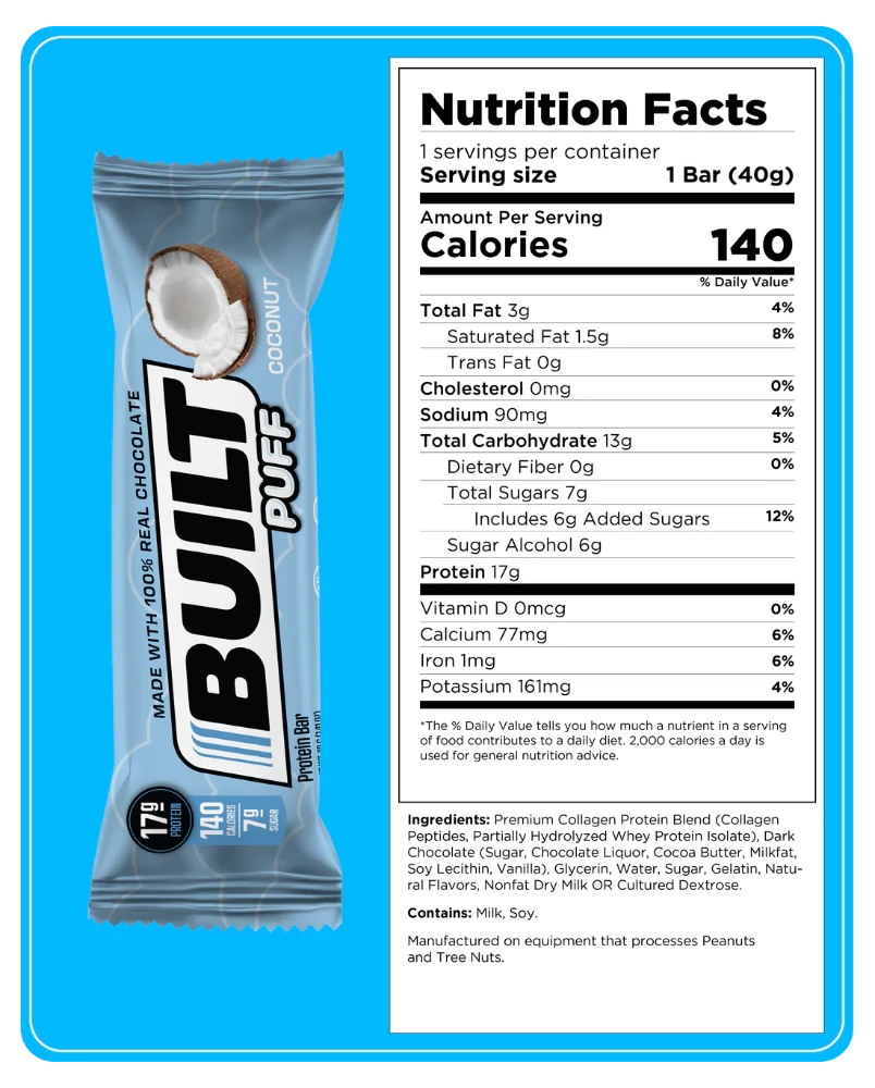 Built High Protein Puff - Coconut - 1 Bar