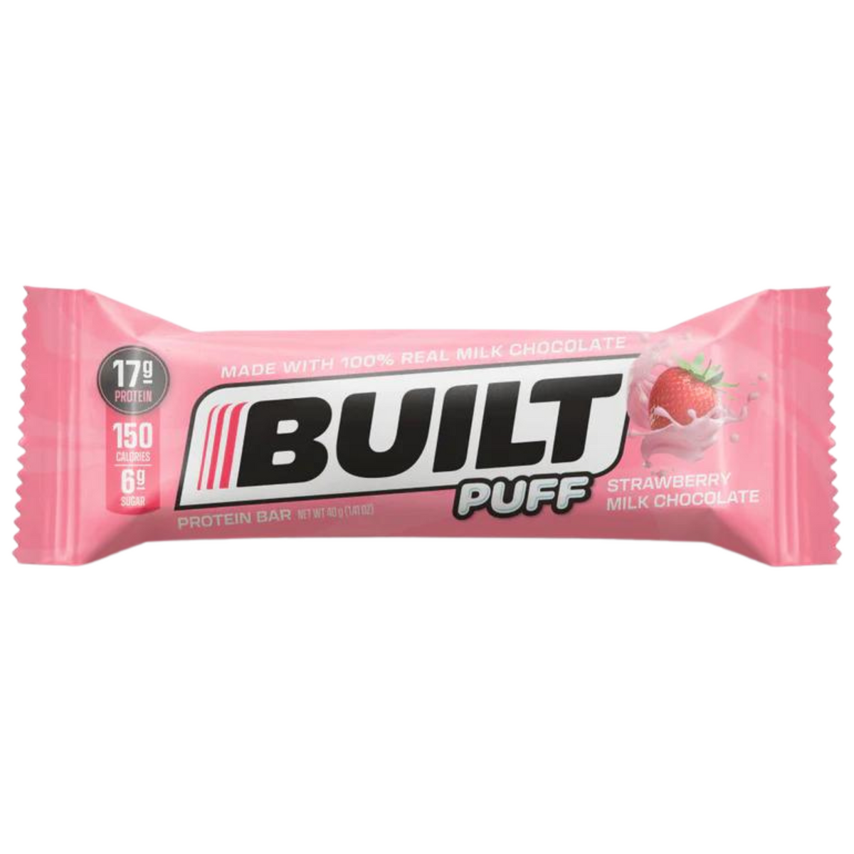 Buff Strawberry Built High Protein Puff - Strawberry Milk Chocolate - 1 Bar ...