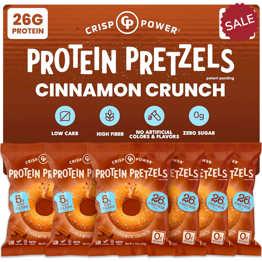 Crisp Power Protein Pretzels - Cinnamon Crunch - 6 Bags