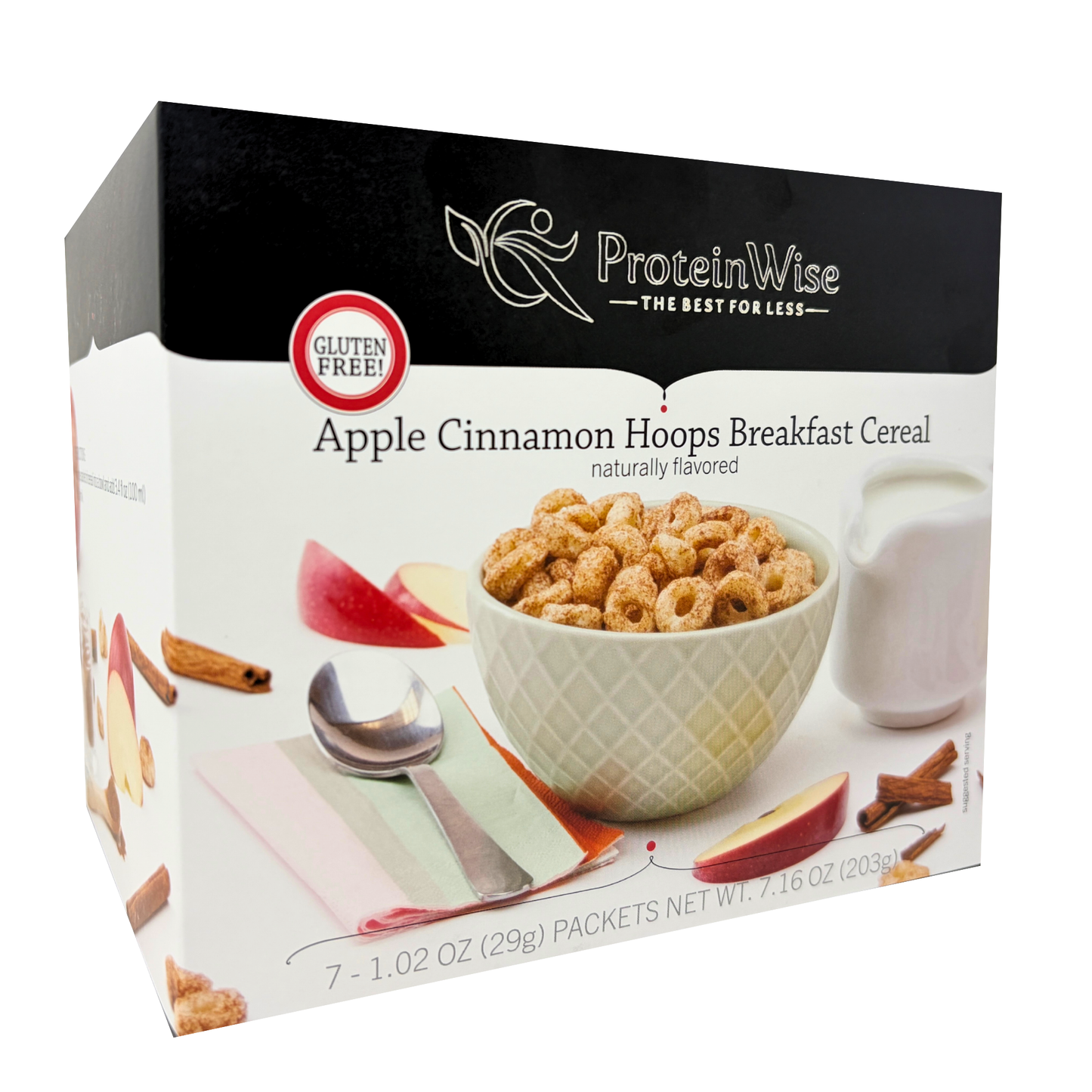 ProteinWise - Apple Cinnamon Hoops Breakfast Cereal - 7/Box