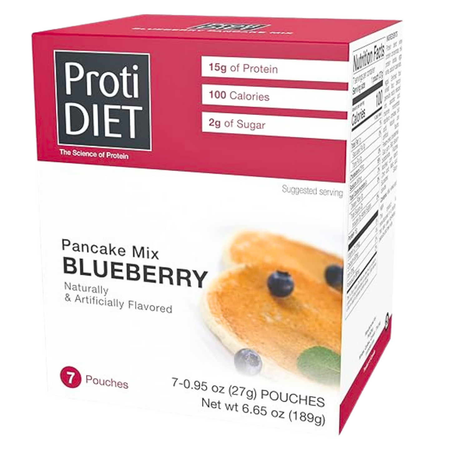 ProtiDiet - High Protein Pancake Mix Blueberry - 7/Box