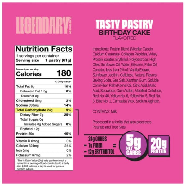 Legendary Foods - Birthday Cake - Tasty Pastry - Single