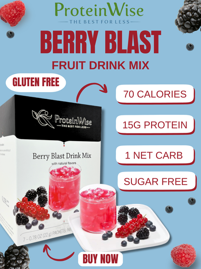 ProteinWise - Berry Blast Fruit Drink Mix  - 7/Box