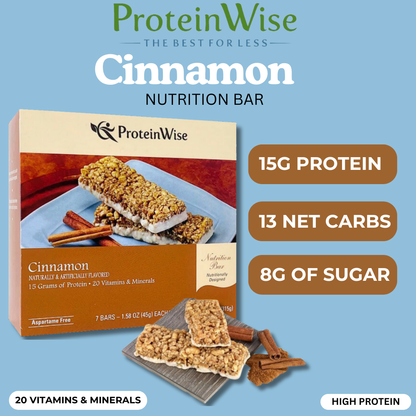ProteinWise - Cinnamon Nutrition Bar - 7/Box