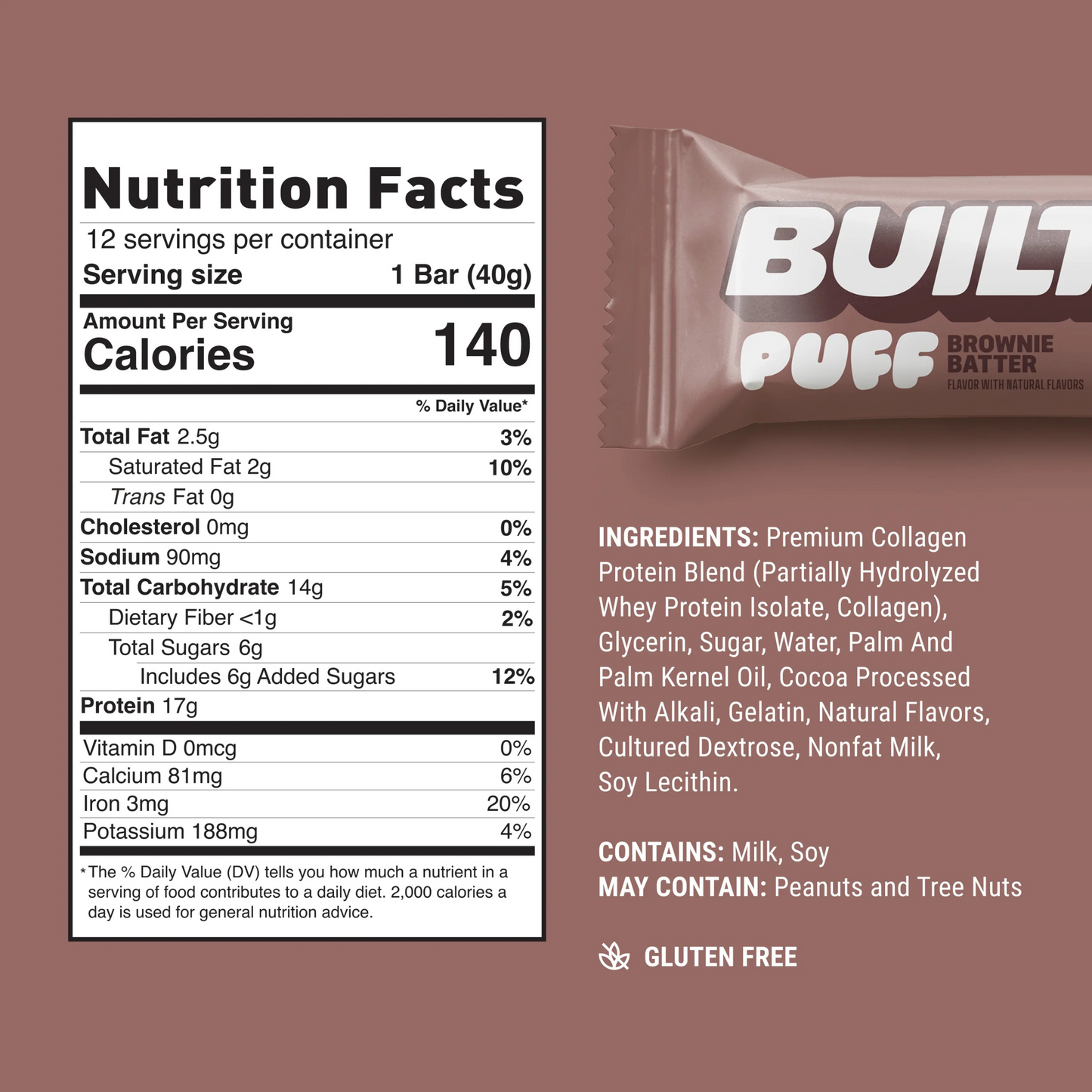 Built High Protein Puff - Brownie Batter - 12/Box