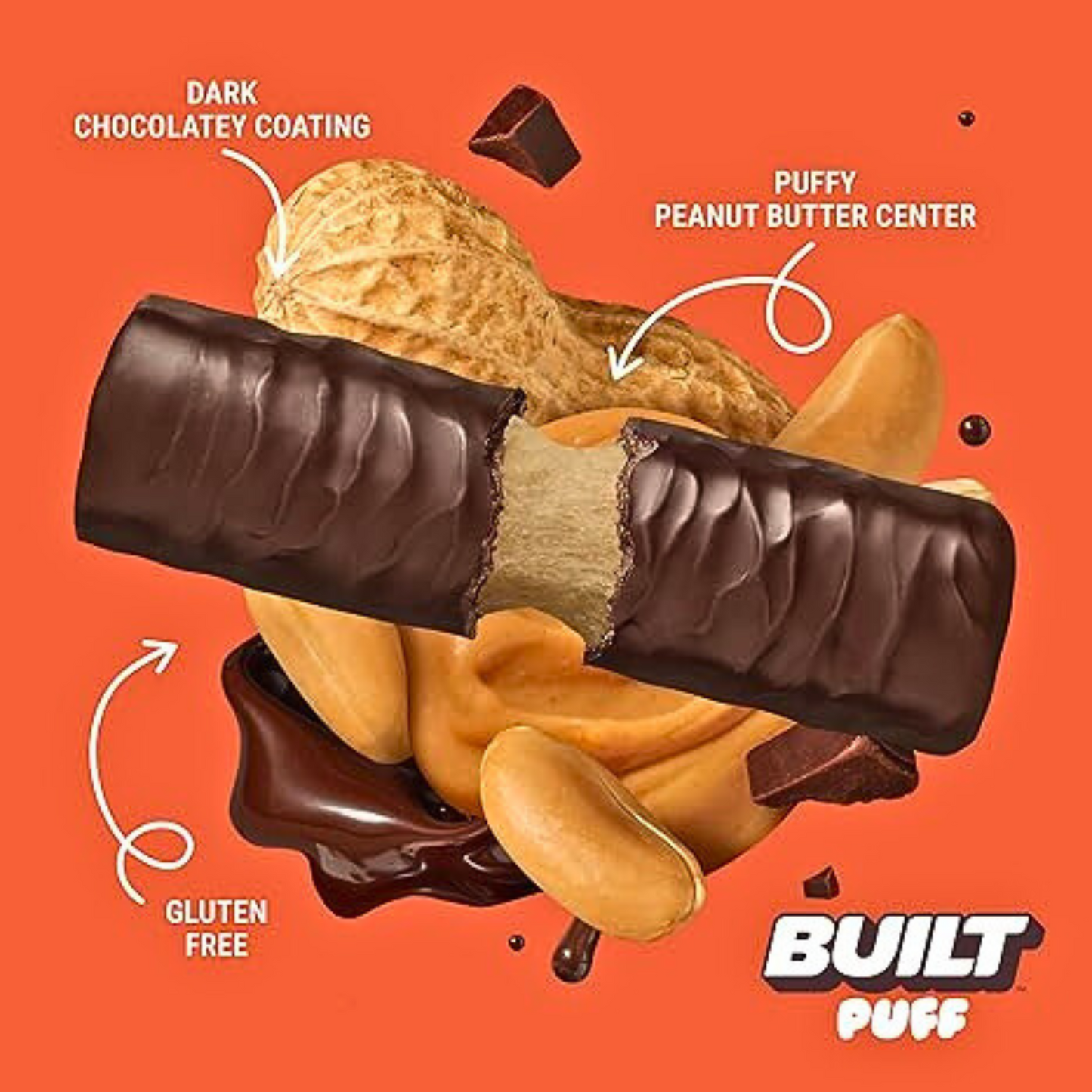 Built High Protein Puff - Peanut Butter - 1 Bar