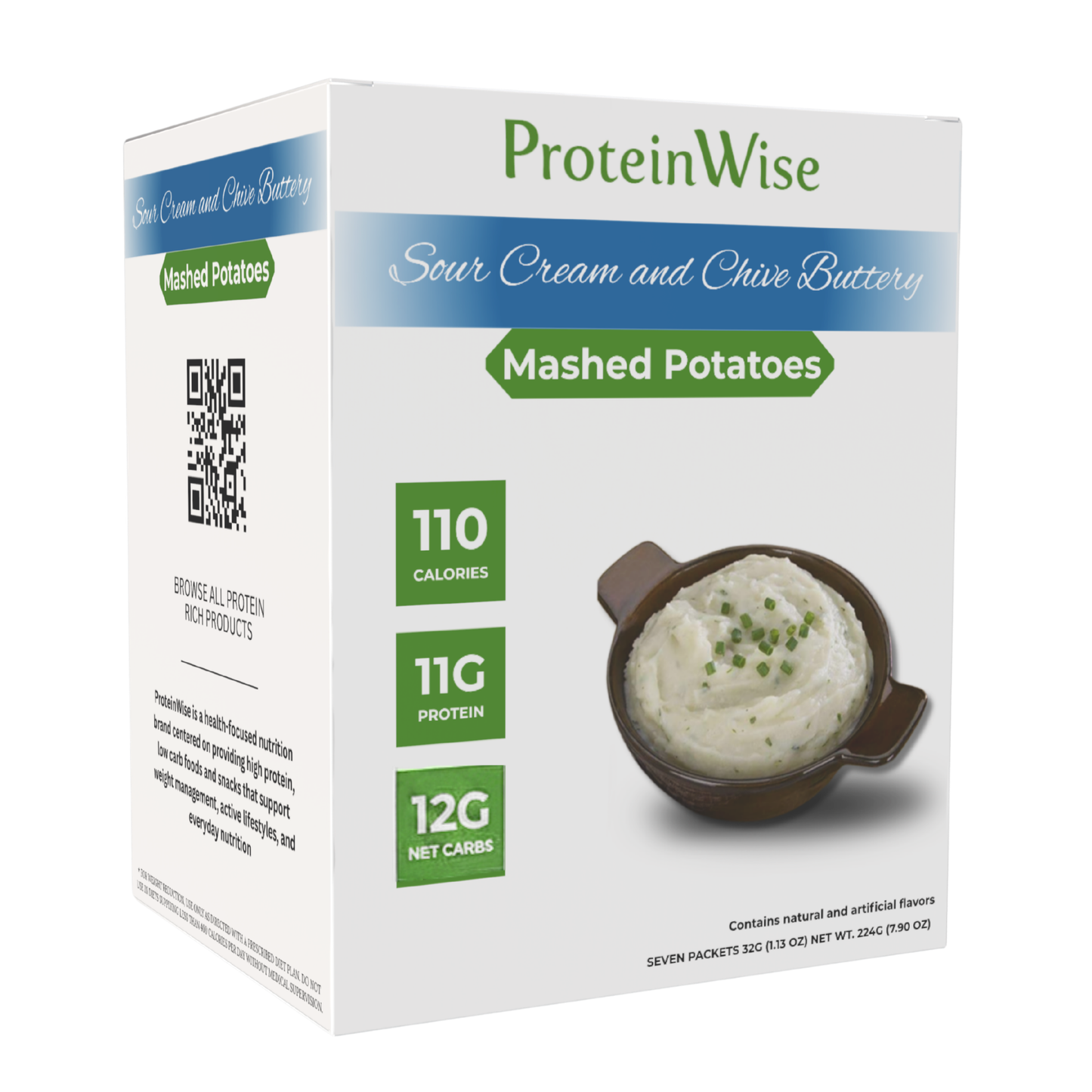 ProteinWise - High Protein Sour Cream and Chive Buttery Mashed Potatoes - 7/Box