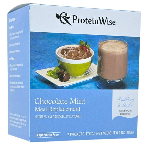 Proteinwise - Mint Chocolate Shake or Pudding with Fiber - 7/Box