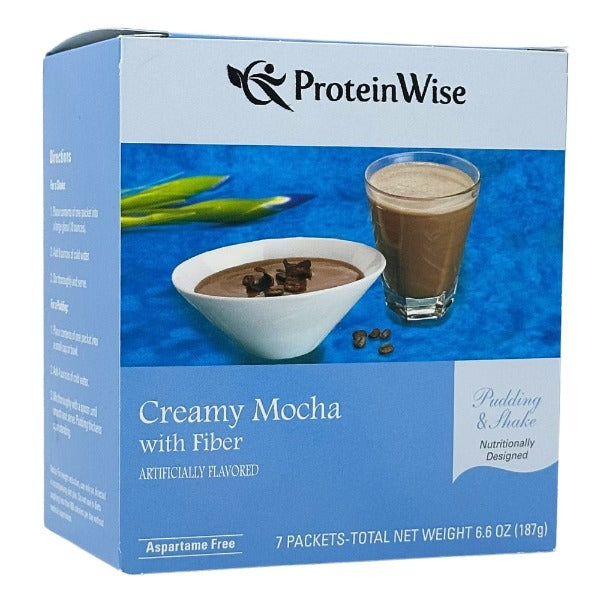 Proteinwise - Creamy Mocha Shake or Pudding with Fiber- 7/Box