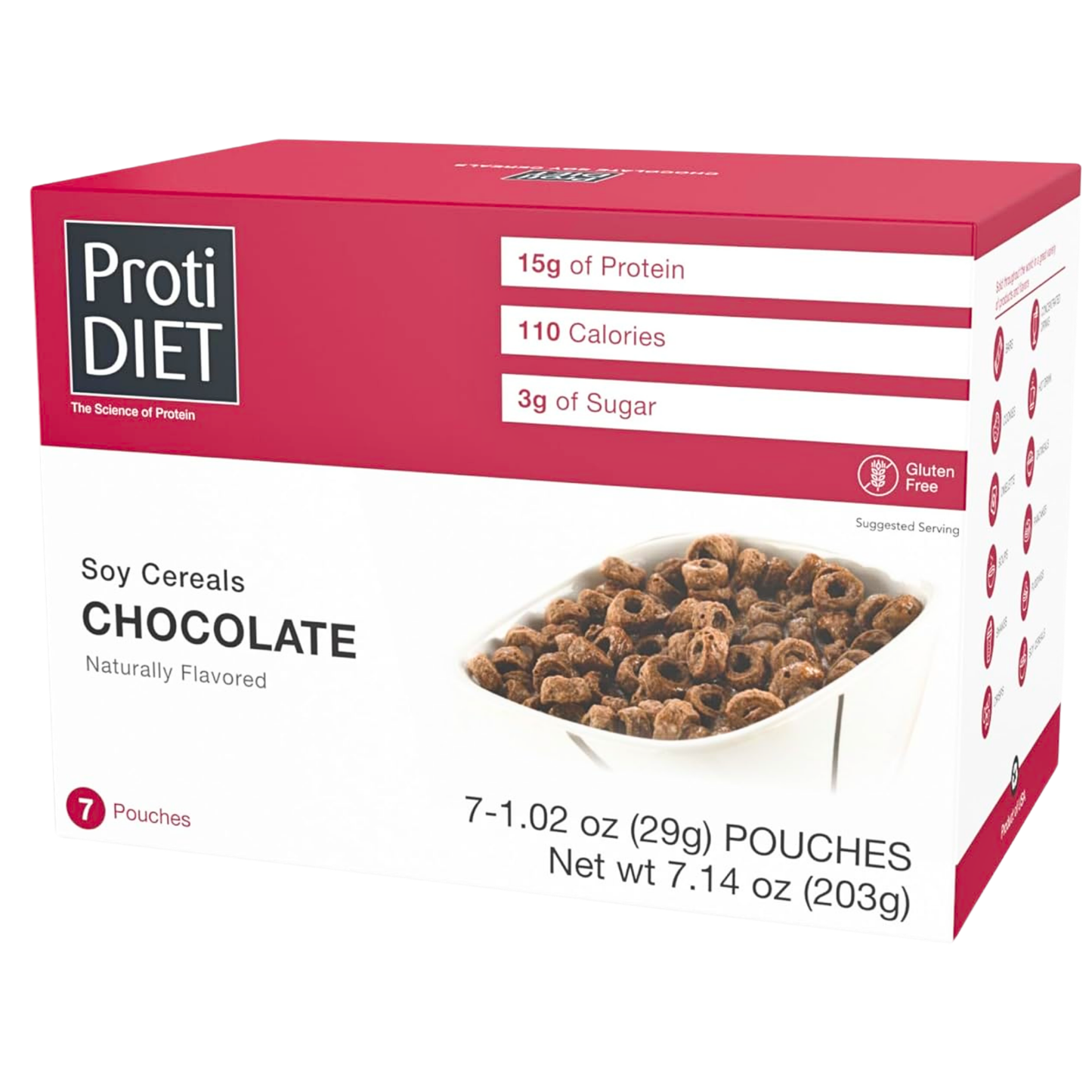 ProtiDiet - High Protein Soy Cereal  Chocolate - 7/Box