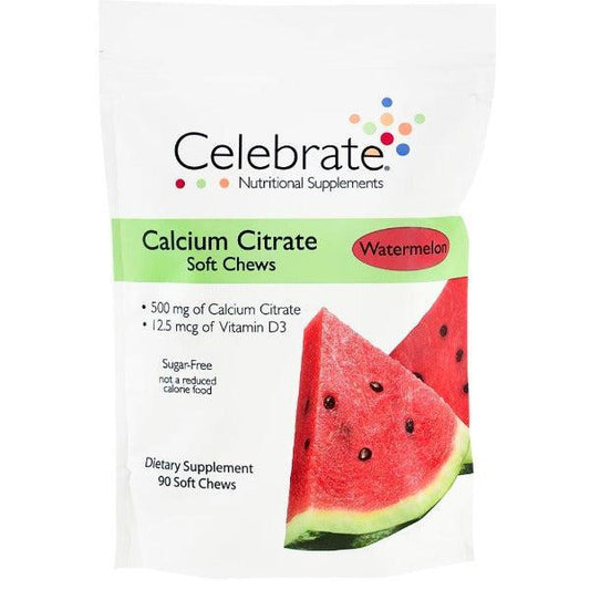 Celebrate - Calcium Soft Chew - Watermelon -  500mg - 90 Count