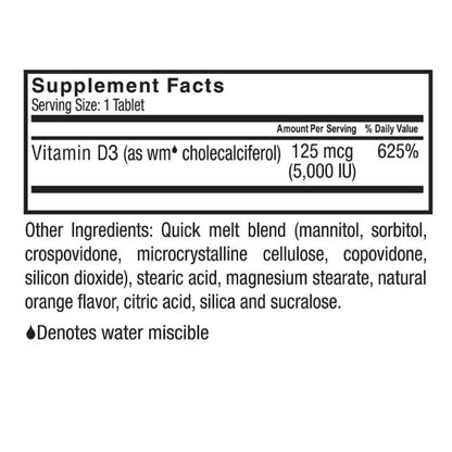 Celebrate Vitamins - Vitamin D3 - Orange - 5,000 IU - 90 Tablets