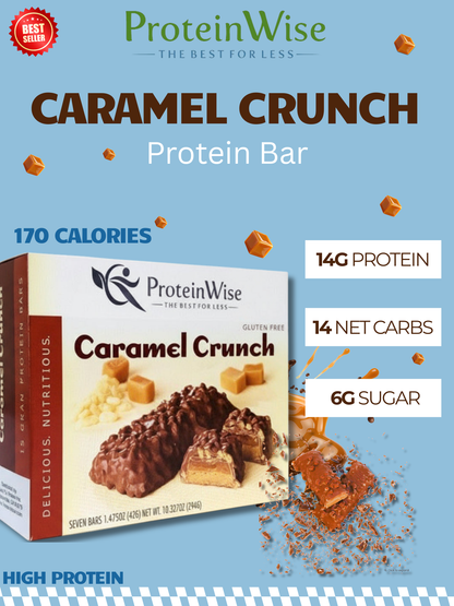 ProteinWise - Caramel Crunch Protein Bar - 7 Bars