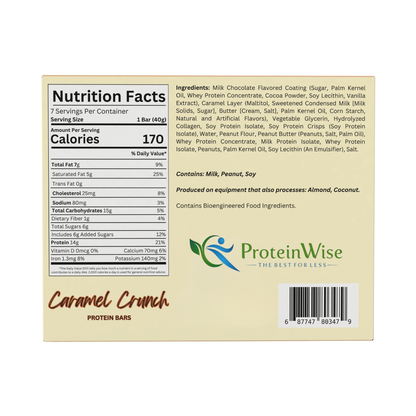 ProteinWise - Caramel Crunch Protein Bar - 7 Bars
