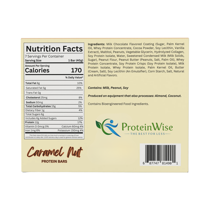 ProteinWise - Caramel Nut High Protein Bar - 7 Bars