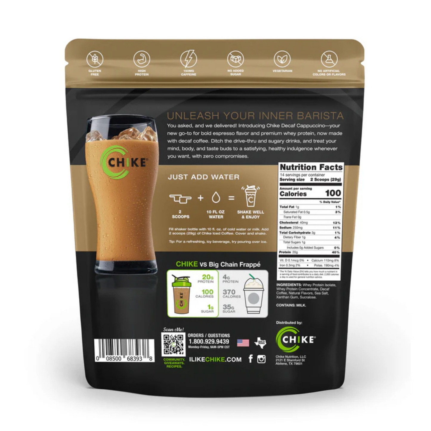 Chike Nutrition High Protein Iced Coffee - Decaf Cappuccino