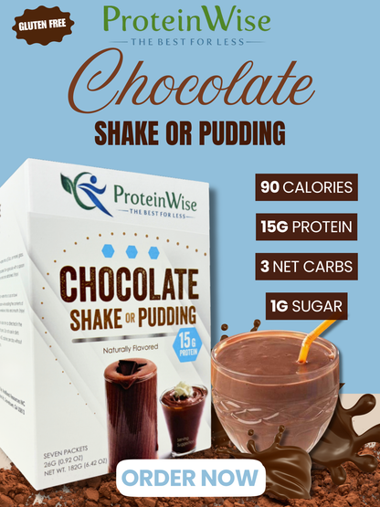 ProteinWise - Chocolate High Protein Shake or Pudding - 7/Box