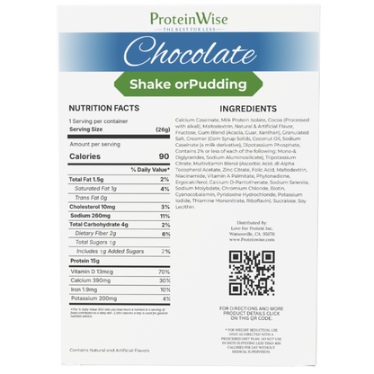 ProteinWise - Chocolate High Protein Shake or Pudding - 7/Box