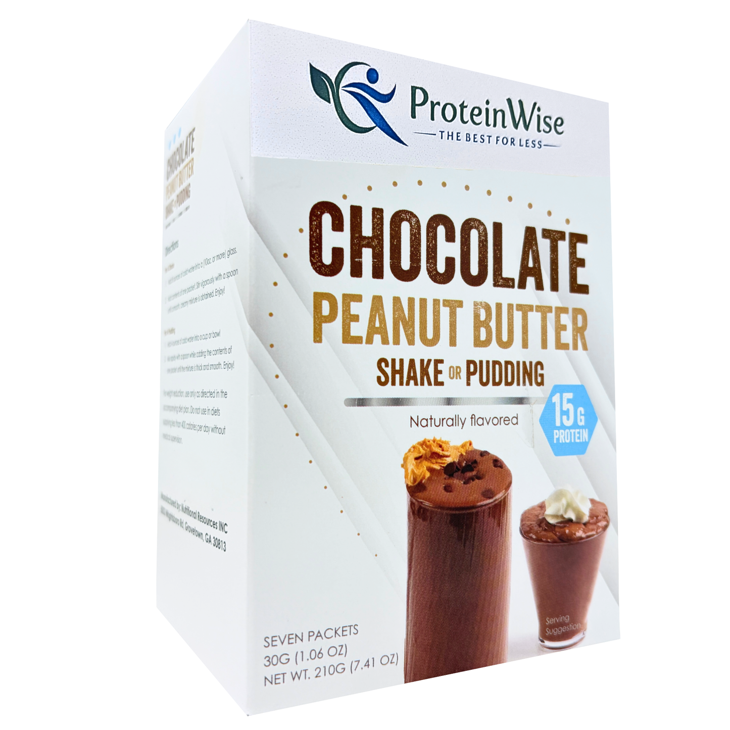 ProteinWise - High Protein Chocolate Peanut Butter Shake Or Pudding - 7/Box