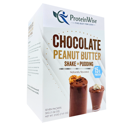 ProteinWise - High Protein Chocolate Peanut Butter Shake Or Pudding - 7/Box