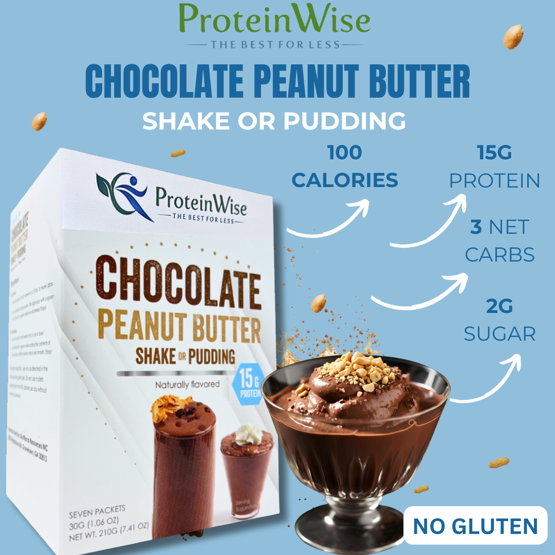 ProteinWise - High Protein Chocolate Peanut Butter Shake Or Pudding - 7/Box