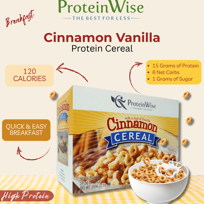 ProteinWise - Cinnamon Vanilla Protein Cereal - 7/Box