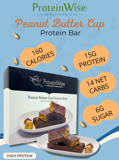ProteinWise - Peanut Butter Cup Protein Bar - 7 Bars