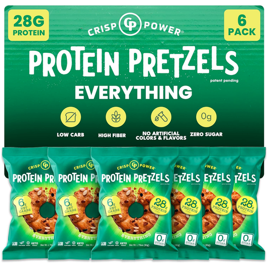 Crisp Power Protein Pretzels - Everything - 6 Bags