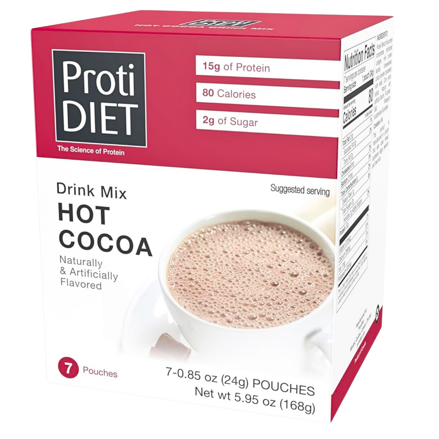 ProtiDiet - High Protein Hot Drink Mix Hot Cocoa - 7/Box