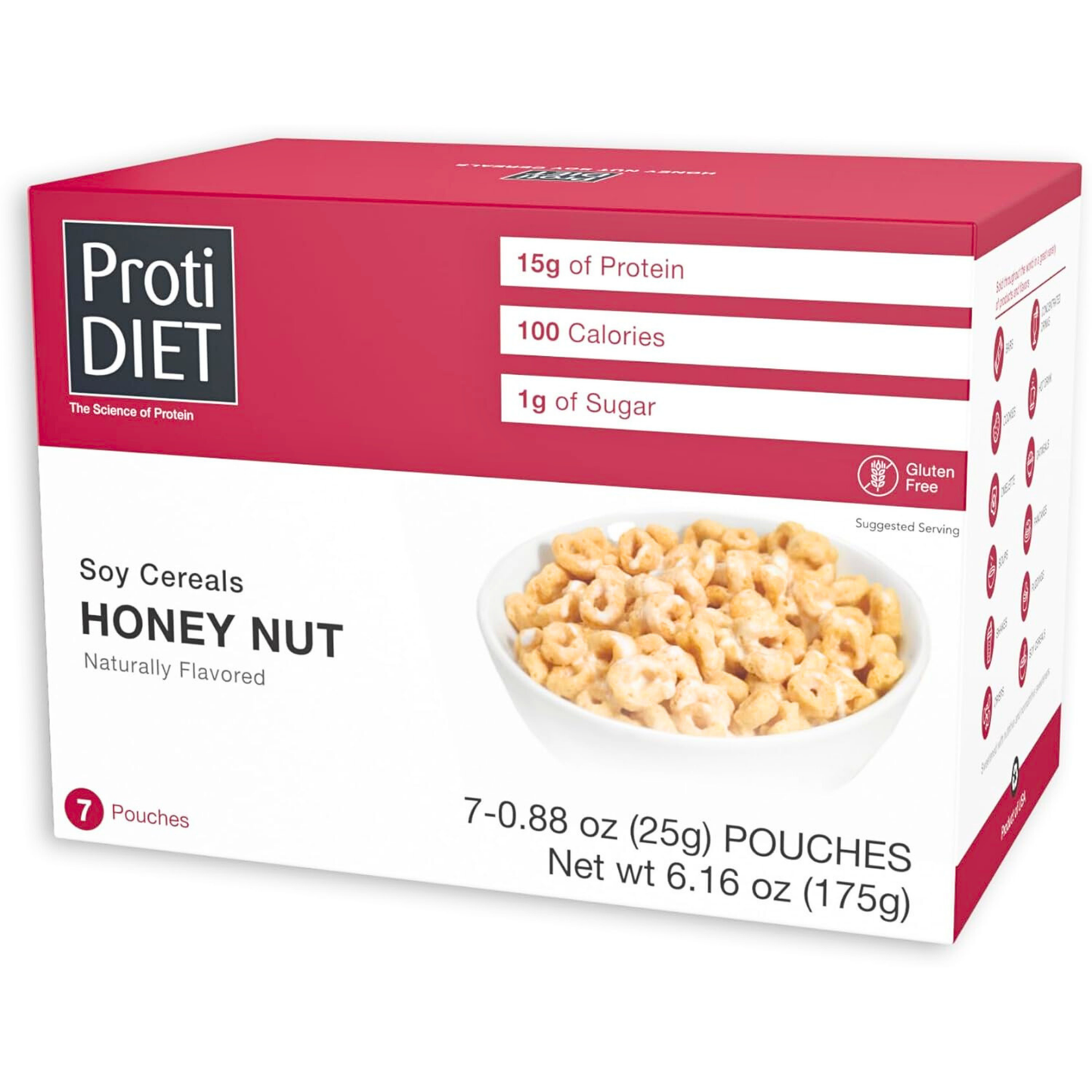 ProtiDiet - High Protein Soy Cereal Honey Nut - 7/Box