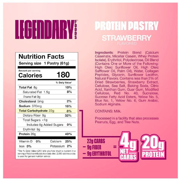 Legendary Foods - Strawberry - Tasty Pastry - Single