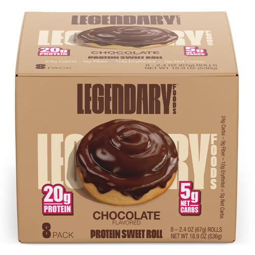 Legendary Foods - Sweet Roll - Chocolate - 8 Pack