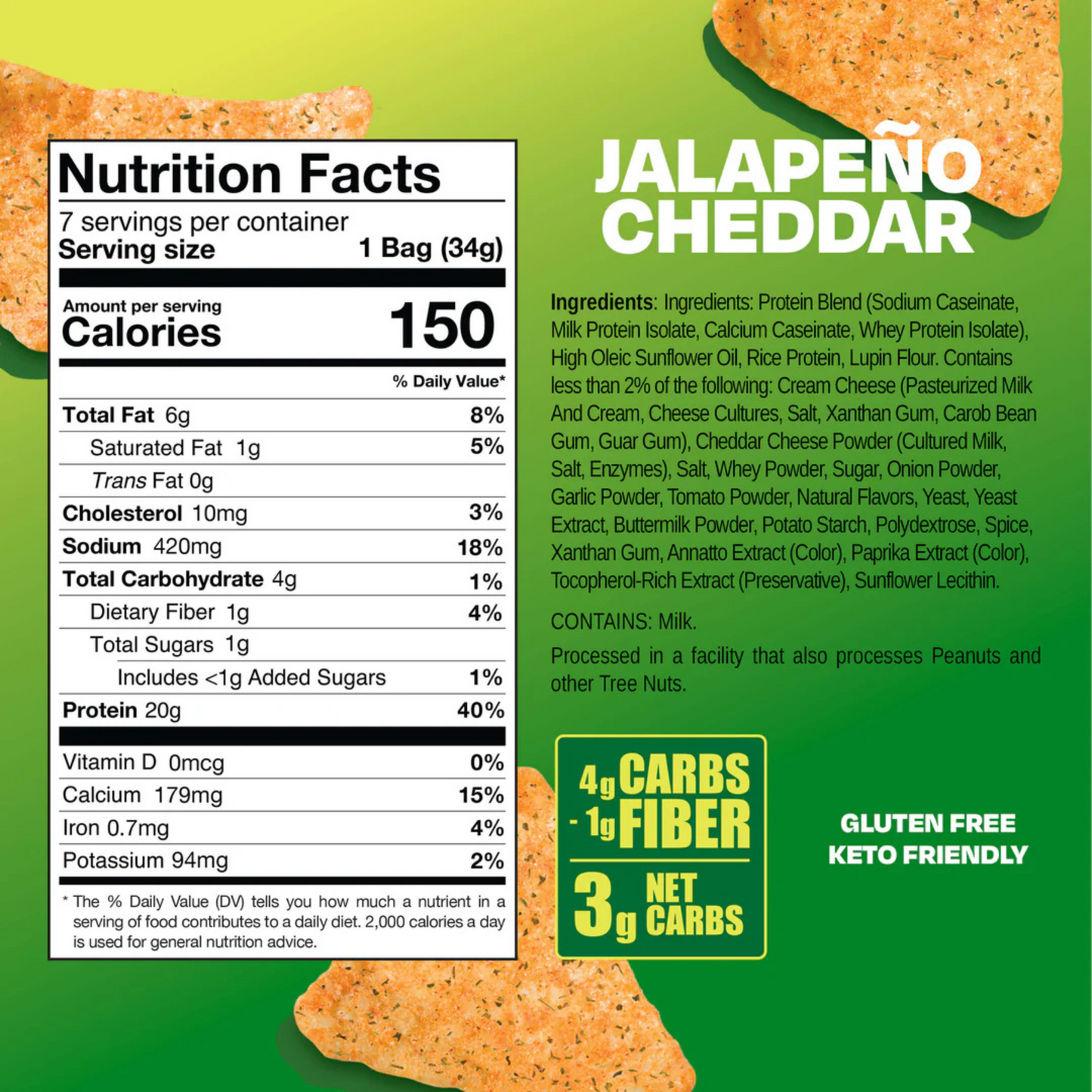Legendary Foods - Popped Protein Chips - Jalapeño Cheddar - 7 Pack