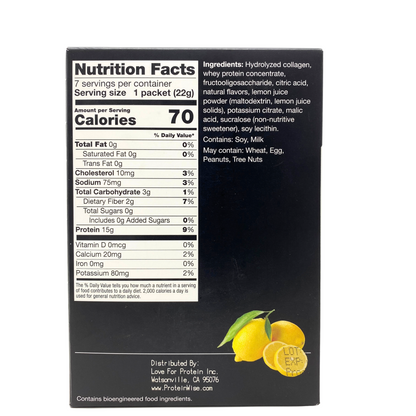 ProteinWise - Lemon Drink Mix - 7/Box