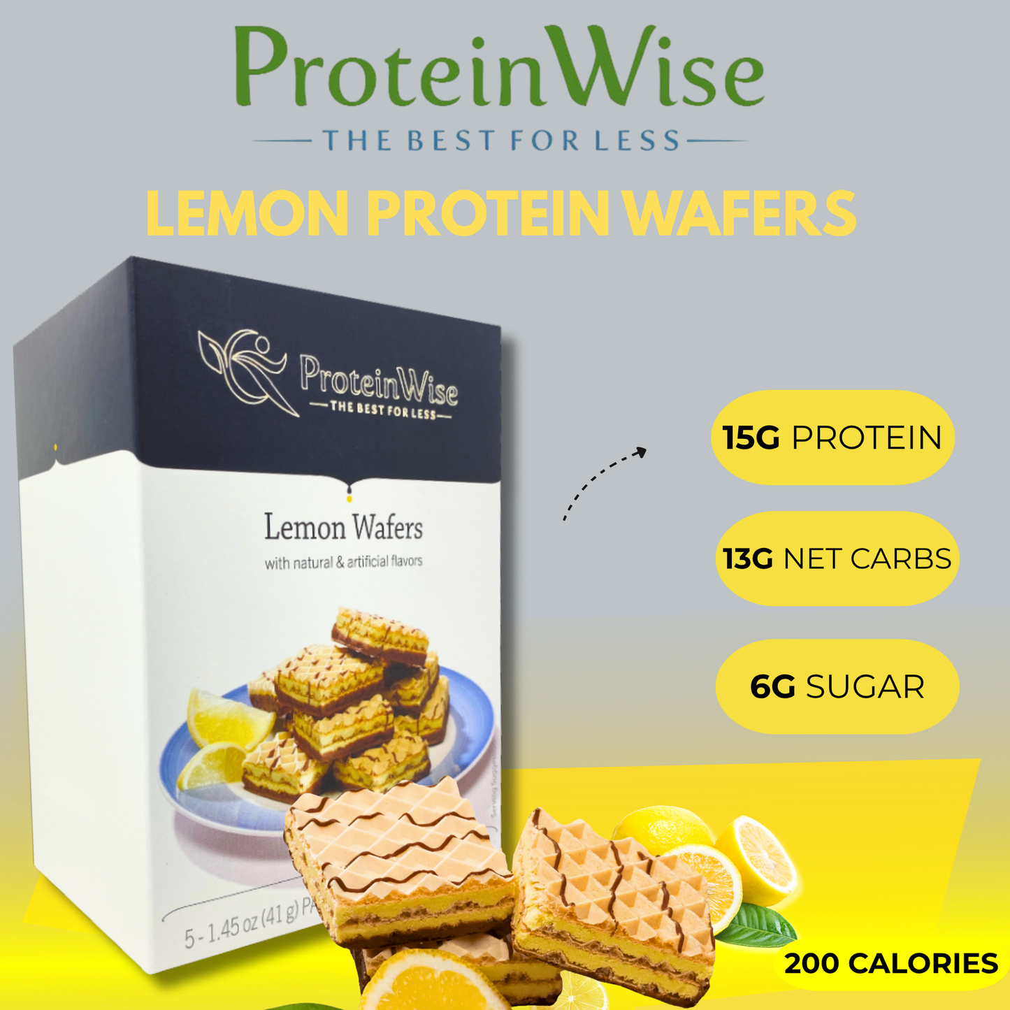 ProteinWise - Lemon Protein Wafers - 5/Box