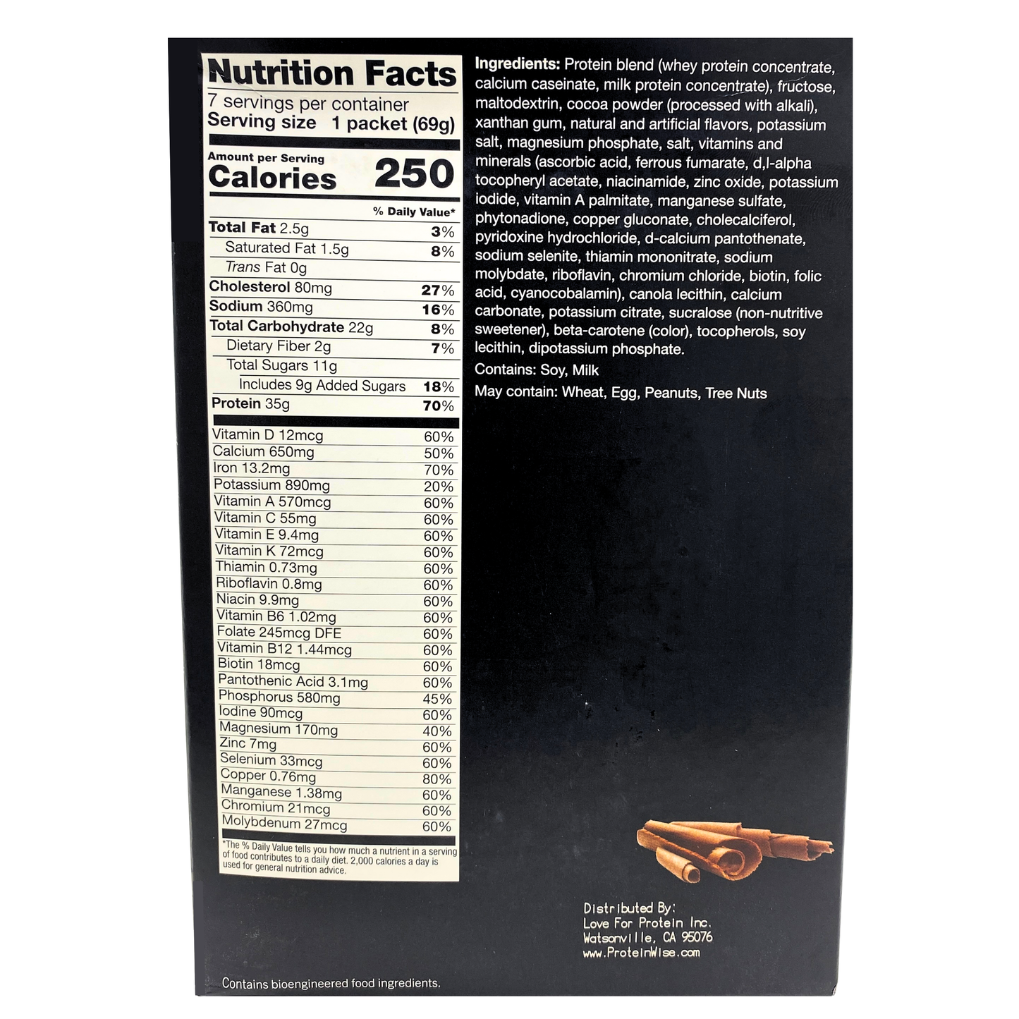 Love For Protein - Chocolate VHP Meal Replacement Drink Mix - 7/Box