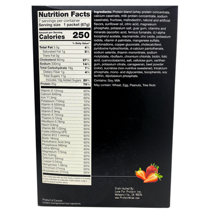 Love For Protein - Strawberry VHP Meal Replacement Drink Mix - 7/Box