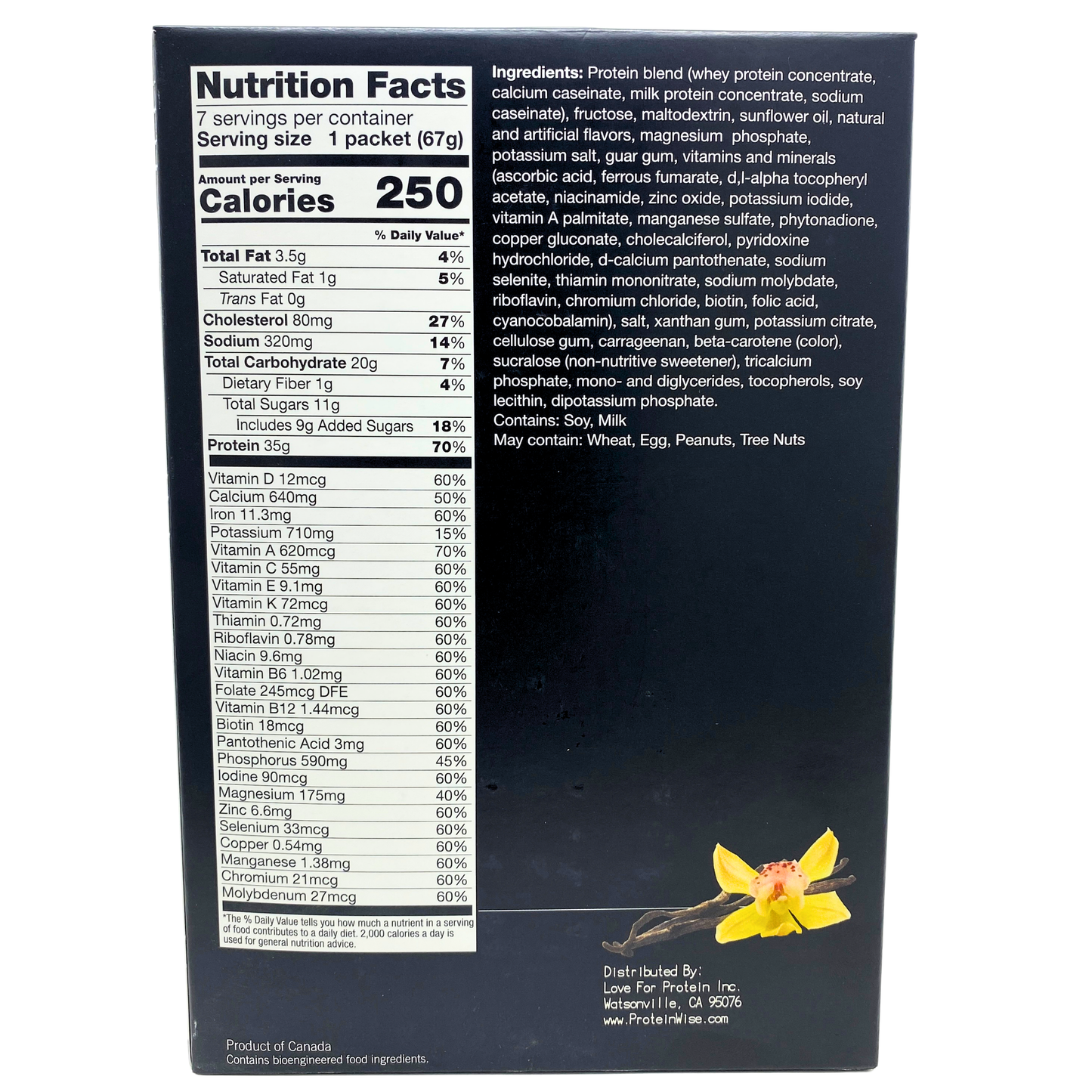 Love For Protein - Vanilla VHP Meal Replacement Drink Mix - 7/Box