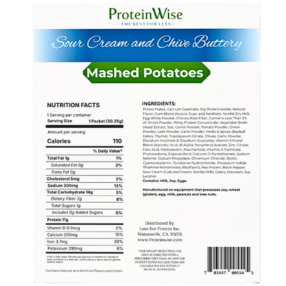 ProteinWise - High Protein Sour Cream and Chive Buttery Mashed Potatoes - 7/Box