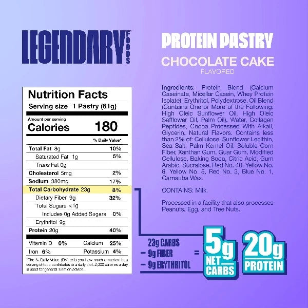 Legendary Foods - Chocolate Cake - Tasty Pastry - 10 Pack