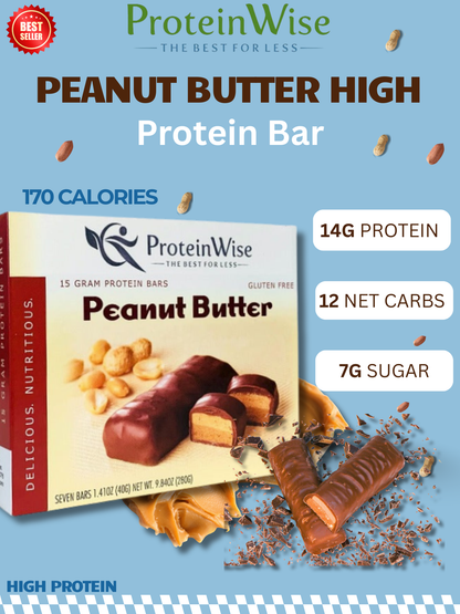 ProteinWise - Peanut Butter High Protein Bar - 7 Bars