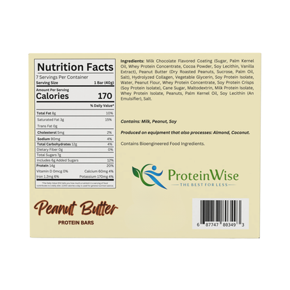 ProteinWise - Peanut Butter High Protein Bar - 7 Bars